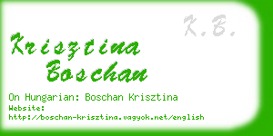 krisztina boschan business card